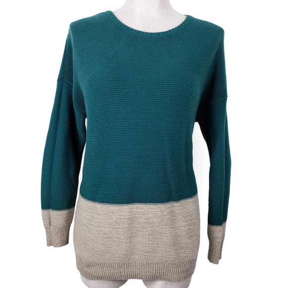 BDG Sweaters - BDG Colorblock Sweater Womens Sz S Green Tan